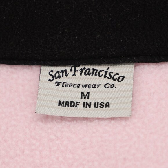 VINTAGE SAN FRANCISCO USA Embroidered Fleece Zip-Up Jacket Baby Pink Size M - Picture 7 of 8